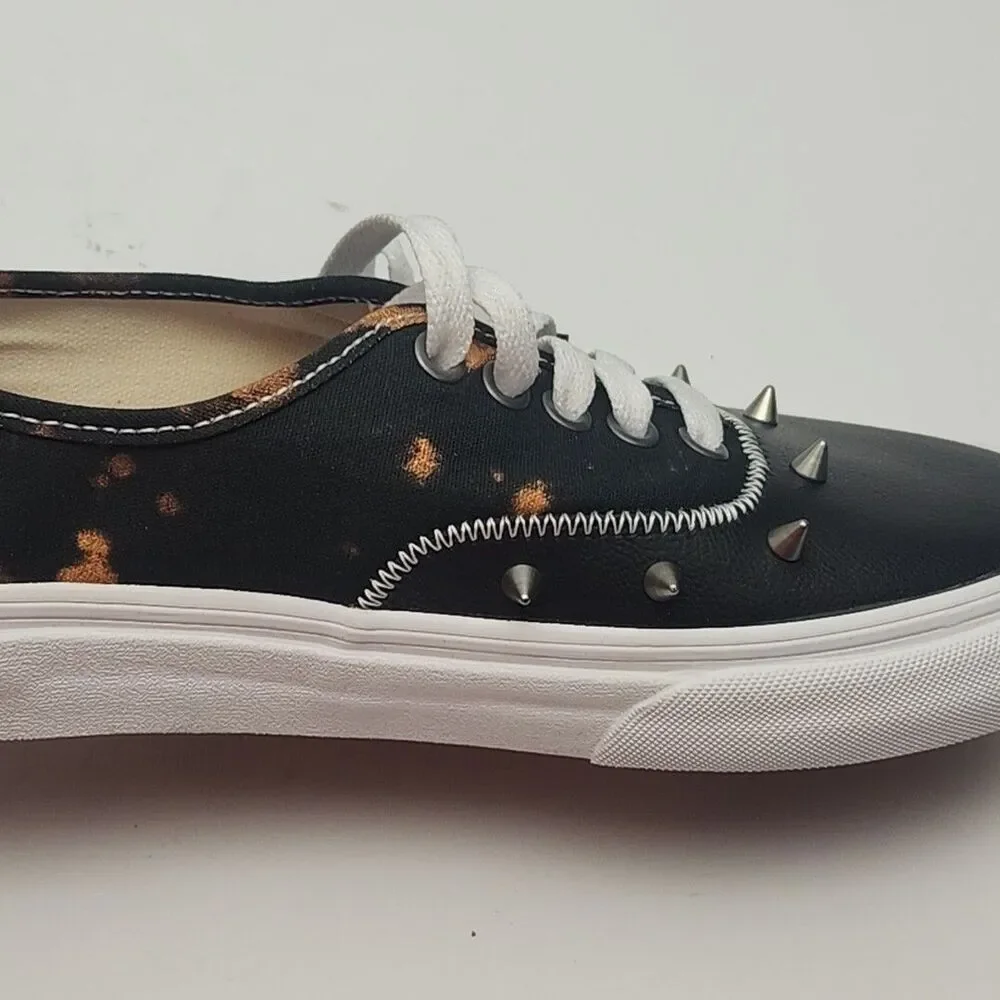 Vans Sneaker Shoe Women Sz 8.5 Tartan Daze Multi Acid Dye Spike Skater Men 7 NEW